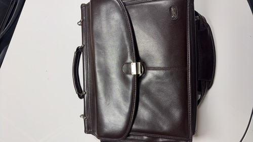 Bugatti leather briefcase with - bugatti,