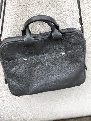 Bugatti gray leather crossbody - bugatti,